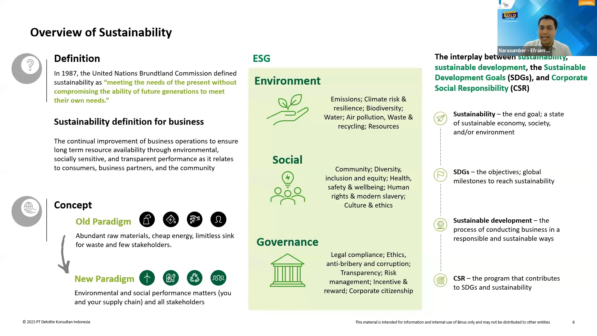 BOLD Series Industrial Sharing: Environmental, Social, Governance ...